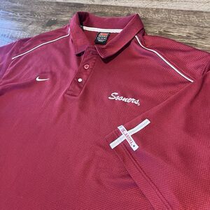 Vtg Nike Team OU OKLAHOMA SOONERS Polo Shirt Size 2XL Team Apparel Pearl Snap